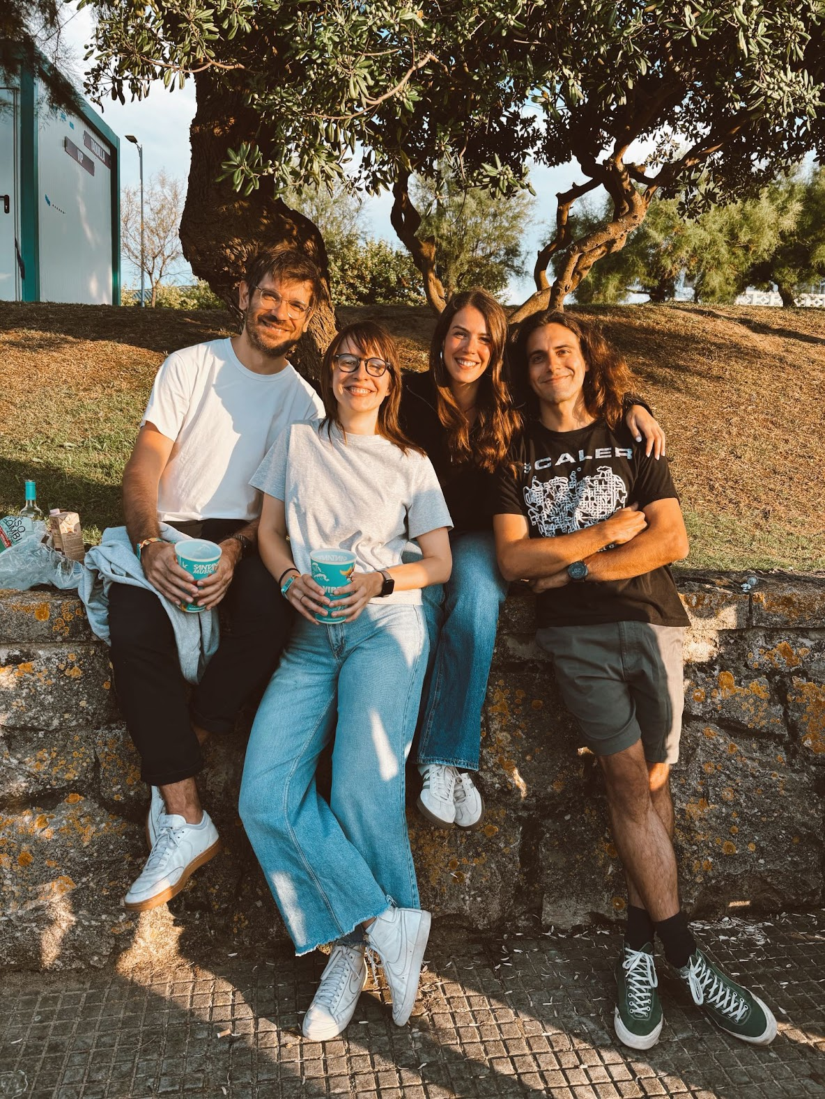 Left to right: Jordi, me, Nuria and Enric in Santander in early August