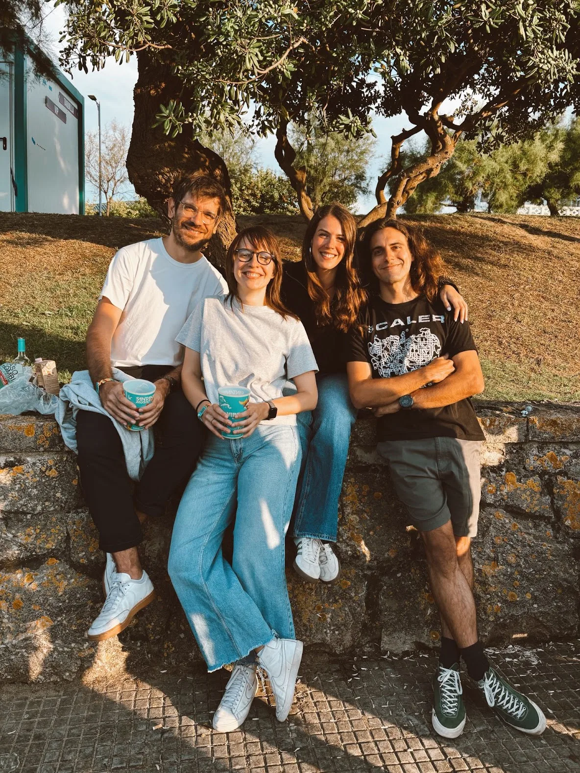 Left to right: Jordi, me, Nuria and Enric in Santander in early August